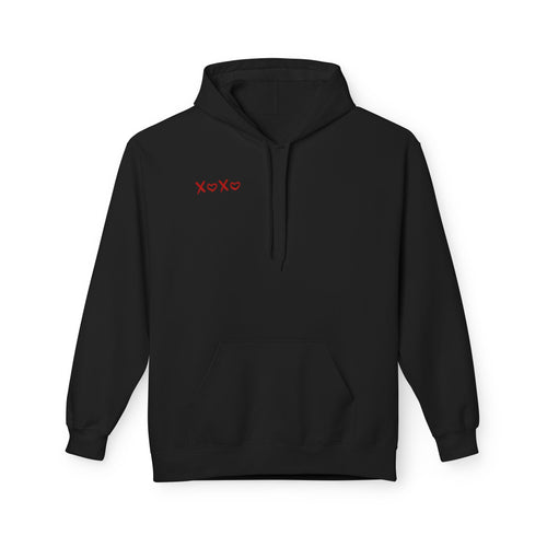 Baddie On Board Hoodie — 'XOXO' Minimal Front, Pink Road Sign Back