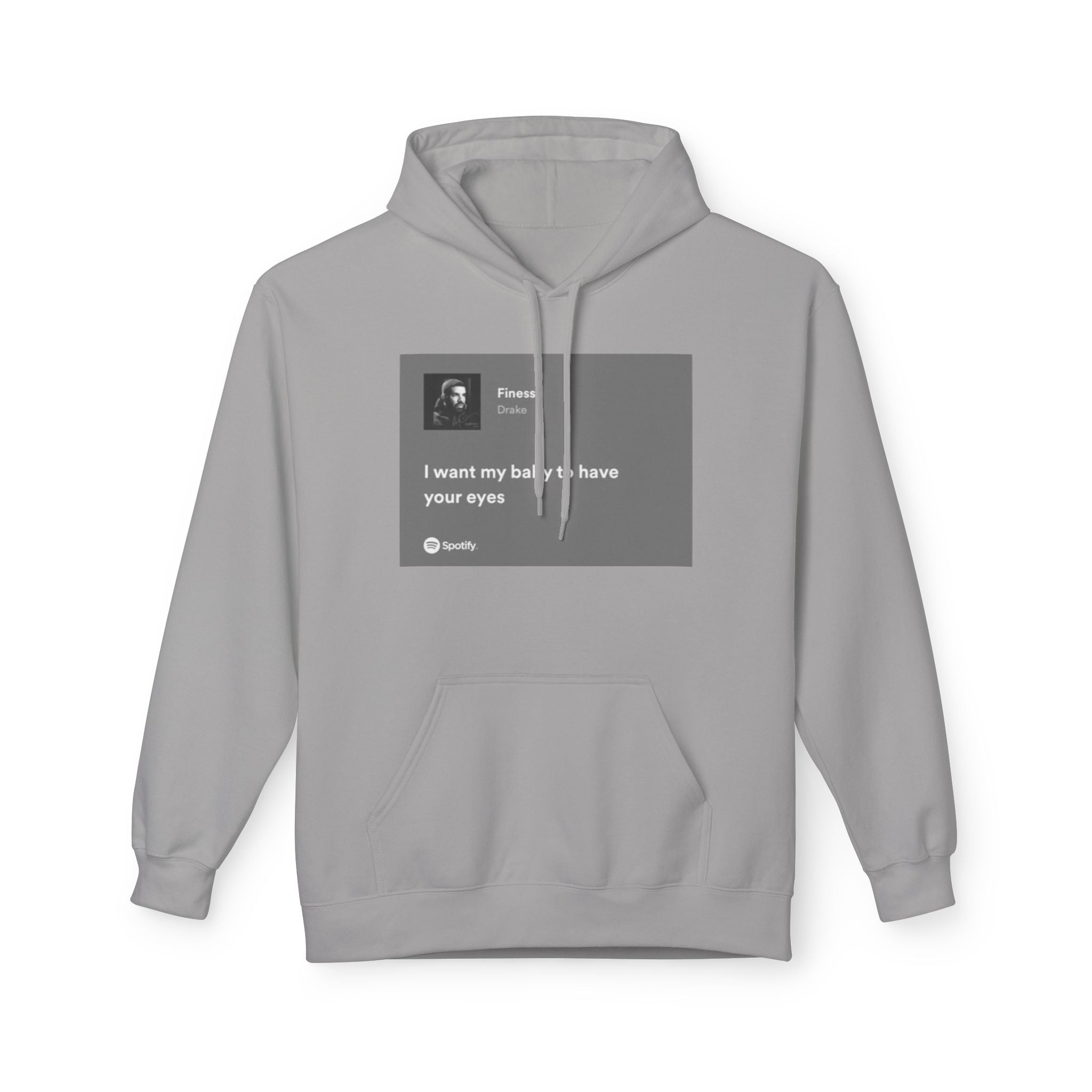 Drake Portrait Hoodie — "I want my baby to have your eyes" Text & Photo Pullover