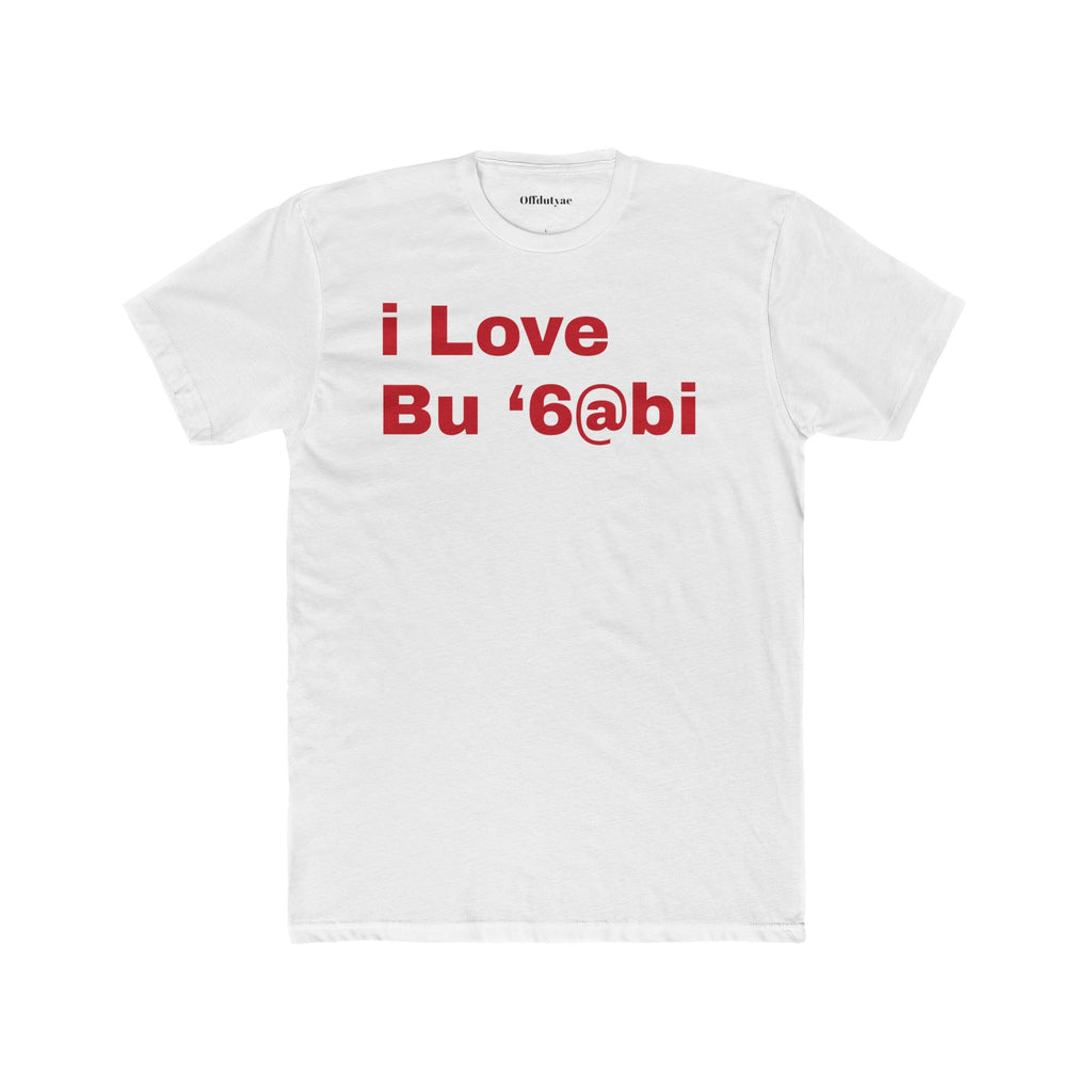 Abu Dhabi Graphic Tee — "I Love Bu‘6abi" Front Text with Illustrated City Map Back