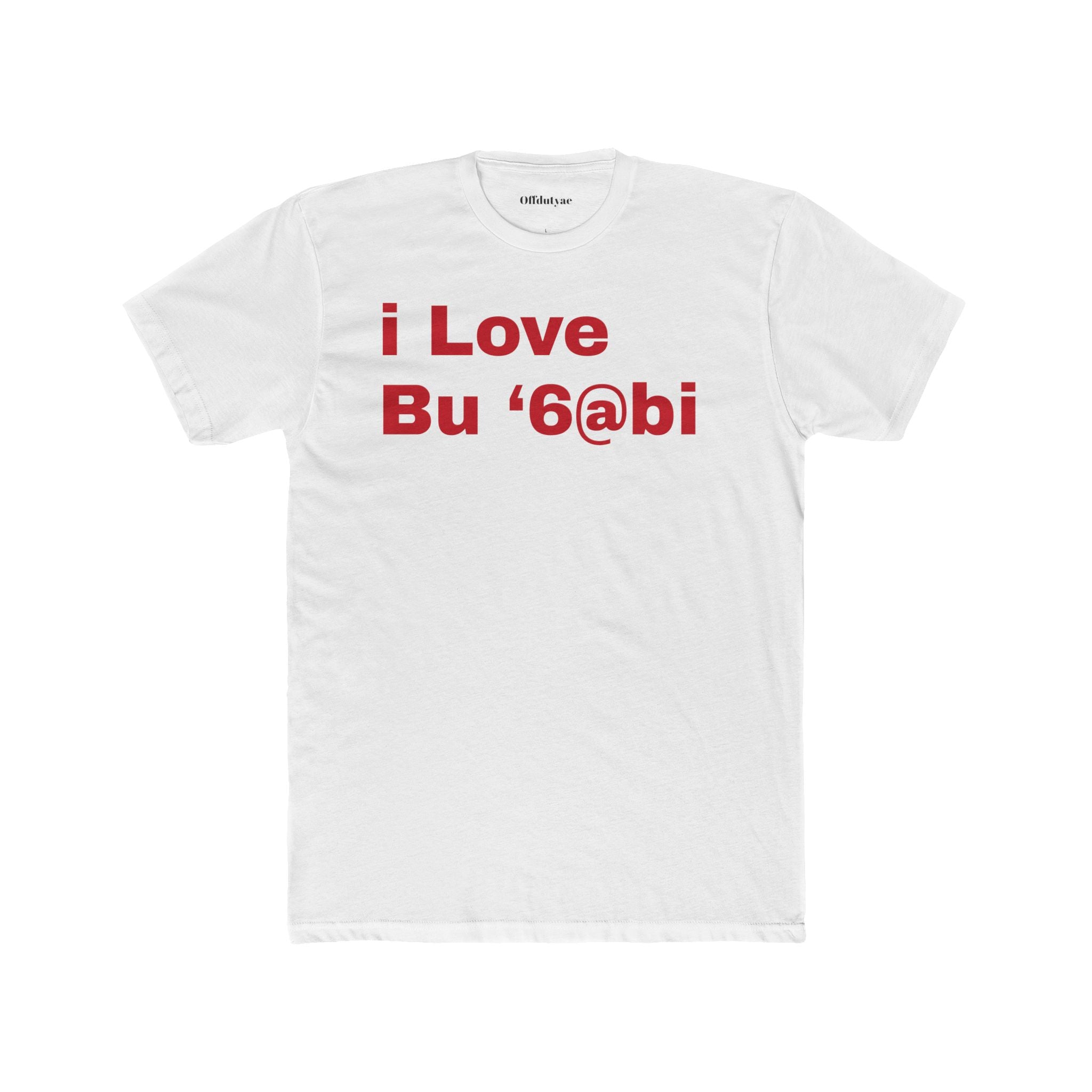 Abu Dhabi Graphic Tee — "I Love Bu‘6abi" Front Text with Illustrated City Map Back