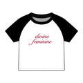 Divine Feminine Raglan Tee — Women's Pink Sleeve Baby Tee